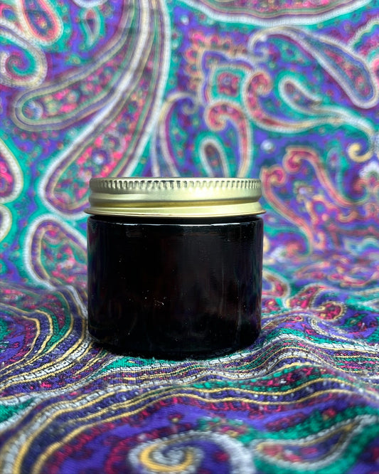 2oz Amber Jar with Gold Metallic Lid
